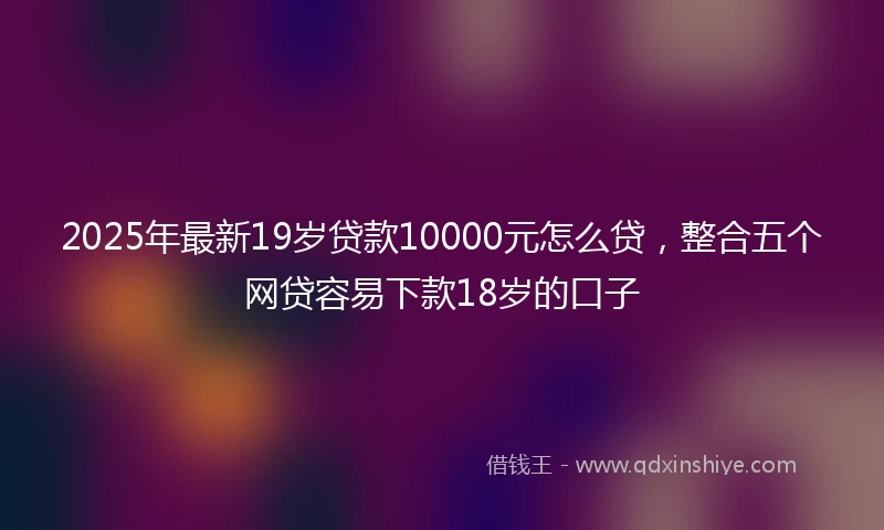 2025年最新19岁贷款10000元怎么贷，整合五个网贷容易下款18岁的口子