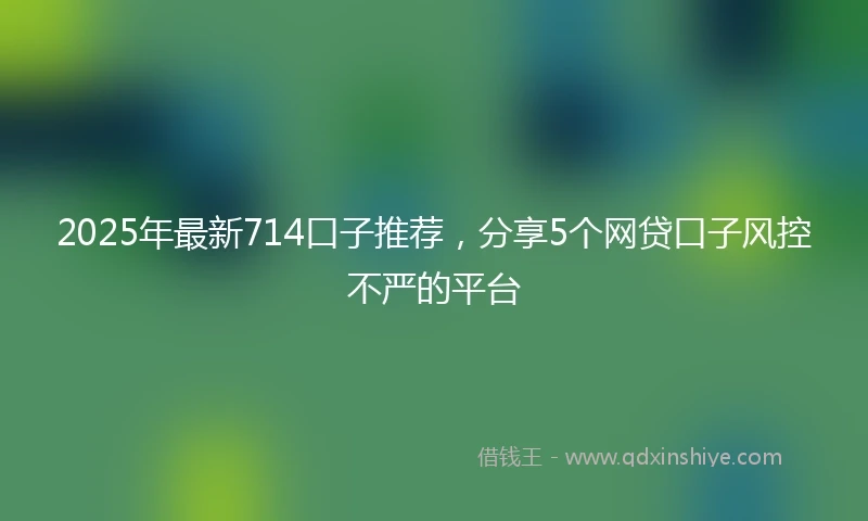 2025年最新714口子推荐，分享5个网贷口子风控不严的平台