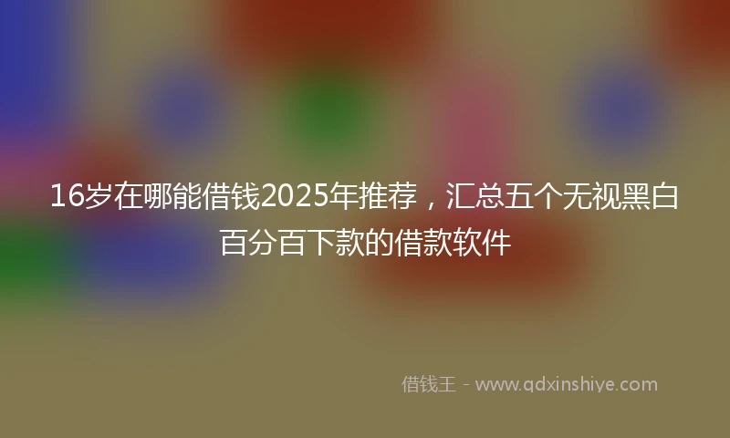 16岁在哪能借钱2025年推荐，汇总五个无视黑白百分百下款的借款软件