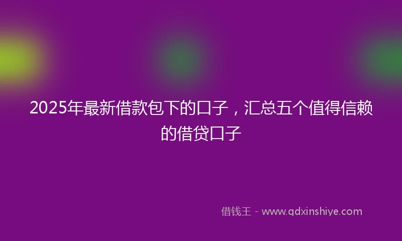 2025年最新借款包下的口子，汇总五个值得信赖的借贷口子