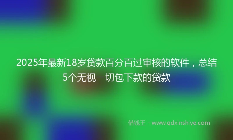 2025年最新18岁贷款百分百过审核的软件，总结5个无视一切包下款的贷款
