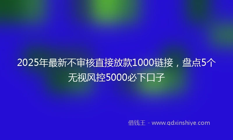 2025年最新不审核直接放款1000链接，盘点5个无视风控5000必下口子