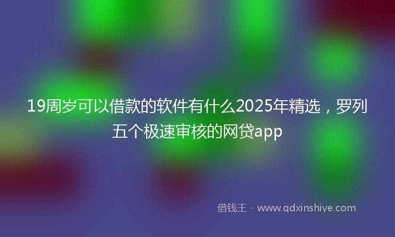 19周岁可以借款的软件有什么2025年精选，罗列五个极速审核的网贷app