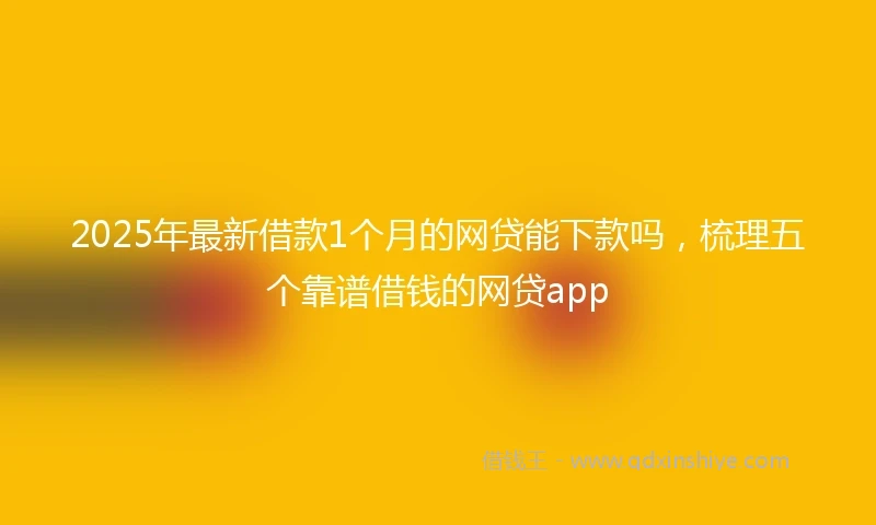 2025年最新借款1个月的网贷能下款吗，梳理五个靠谱借钱的网贷app