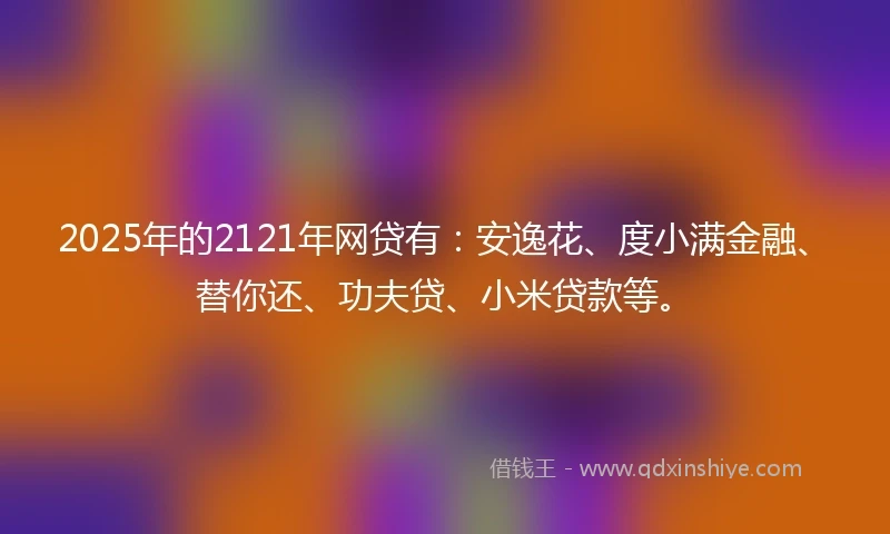 2025年的2121年网贷有：安逸花、度小满金融、替你还、功夫贷、小米贷款等。