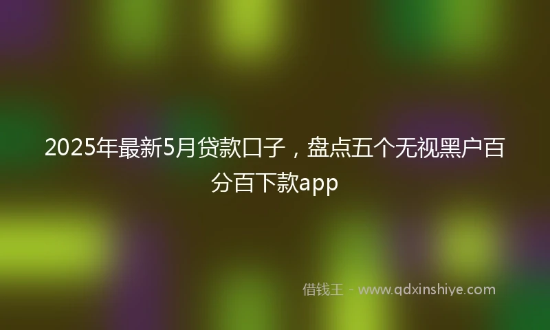 2025年最新5月贷款口子，盘点五个无视黑户百分百下款app
