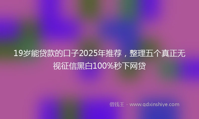 19岁能贷款的口子2025年推荐，整理五个真正无视征信黑白100%秒下网贷