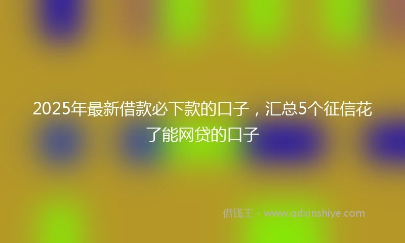 2025年最新借款必下款的口子，汇总5个征信花了能网贷的口子