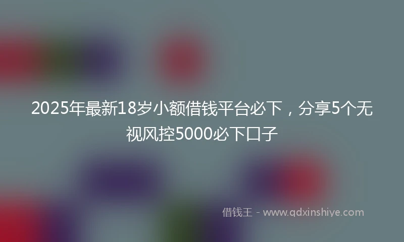 2025年最新18岁小额借钱平台必下，分享5个无视风控5000必下口子