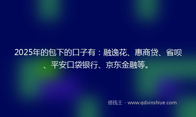 2025年的包下的口子有：融逸花、惠商贷、省呗、平安口袋银行、京东金融等。