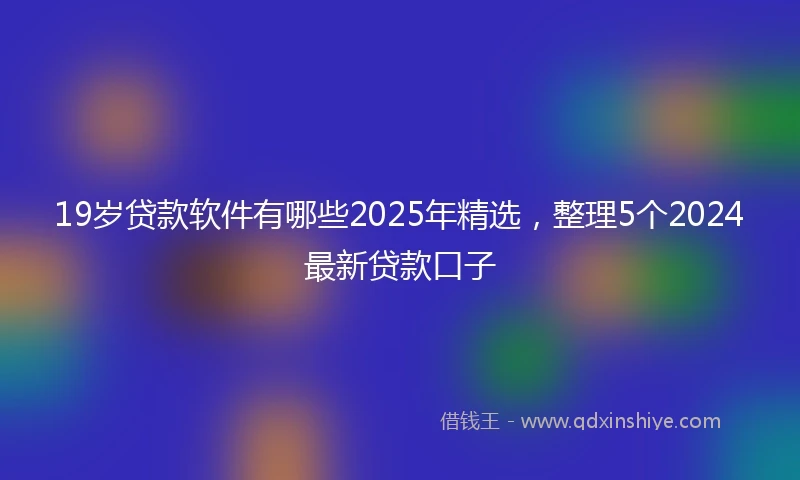 19岁贷款软件有哪些2025年精选，整理5个2024最新贷款口子