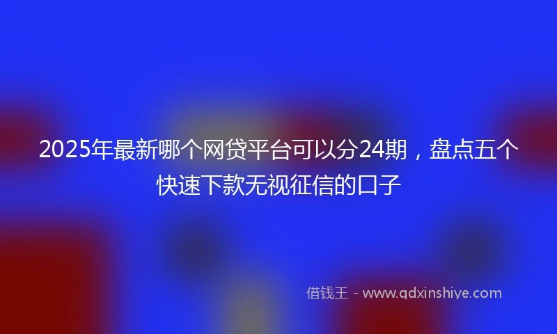 2025年最新哪个网贷平台可以分24期，盘点五个快速下款无视征信的口子