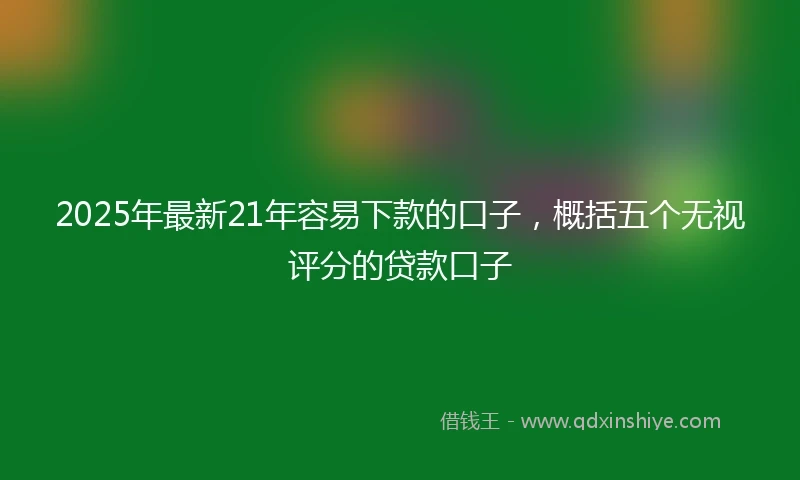2025年最新21年容易下款的口子，概括五个无视评分的贷款口子