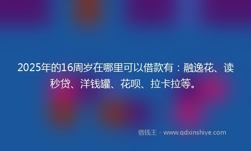 2025年的16周岁在哪里可以借款有：融逸花、读秒贷、洋钱罐、花呗、拉卡拉等。