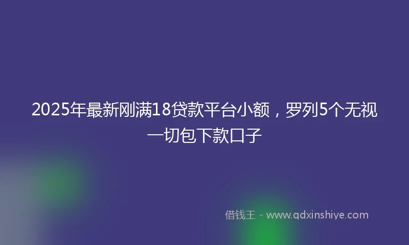 2025年最新刚满18贷款平台小额，罗列5个无视一切包下款口子