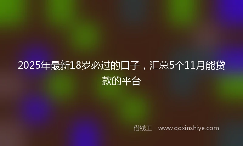 2025年最新18岁必过的口子，汇总5个11月能贷款的平台