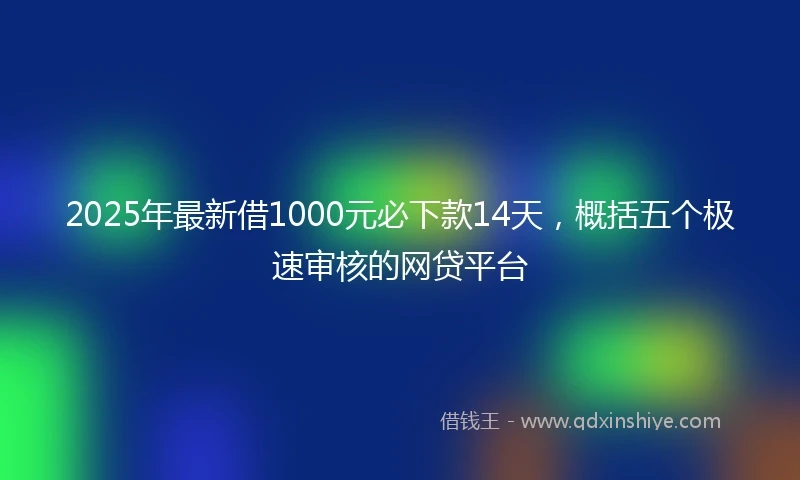 2025年最新借1000元必下款14天，概括五个极速审核的网贷平台