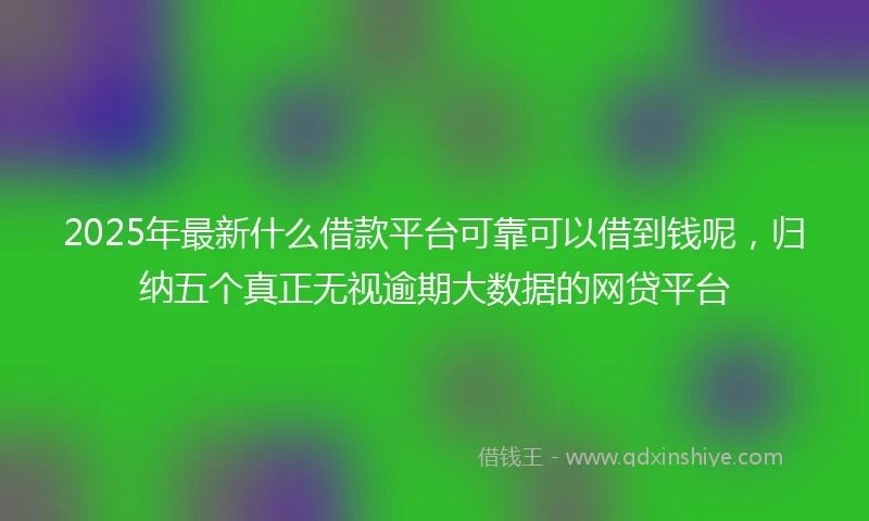 2025年最新什么借款平台可靠可以借到钱呢，归纳五个真正无视逾期大数据的网贷平台