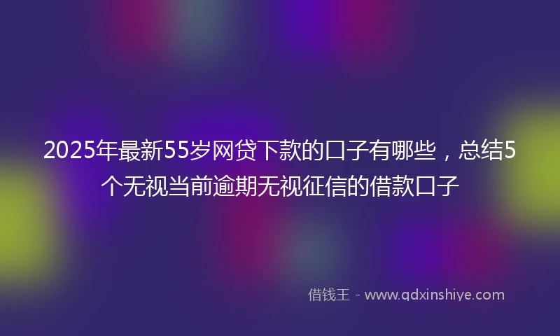2025年最新55岁网贷下款的口子有哪些，总结5个无视当前逾期无视征信的借款口子