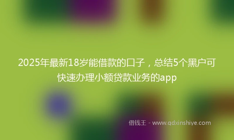 2025年最新18岁能借款的口子，总结5个黑户可快速办理小额贷款业务的app