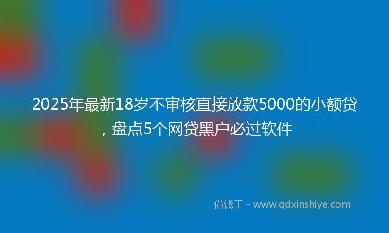 2025年最新18岁不审核直接放款5000的小额贷，盘点5个网贷黑户必过软件