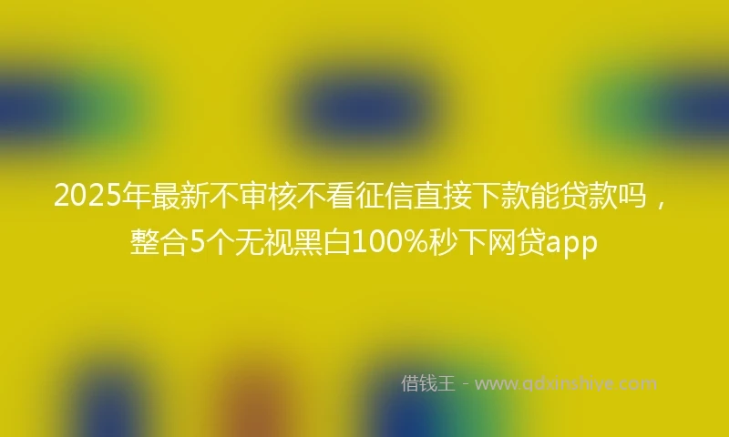 2025年最新不审核不看征信直接下款能贷款吗，整合5个无视黑白100%秒下网贷app