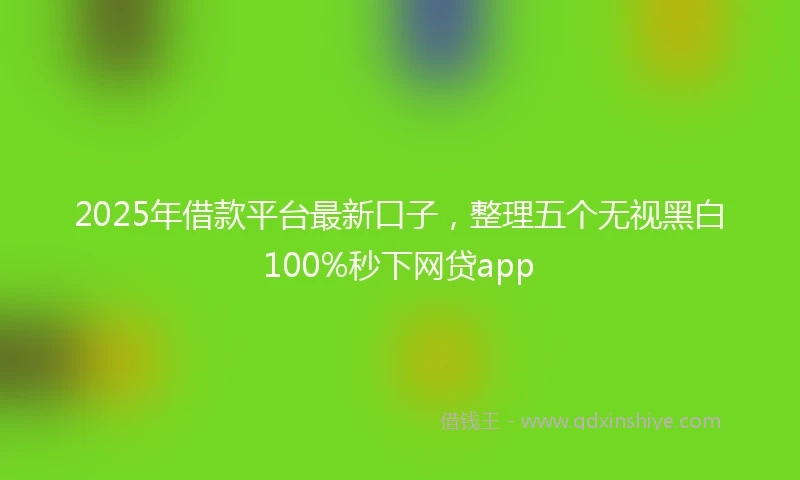 2025年借款平台最新口子，整理五个无视黑白100%秒下网贷app
