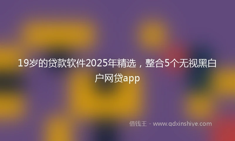19岁的贷款软件2025年精选，整合5个无视黑白户网贷app