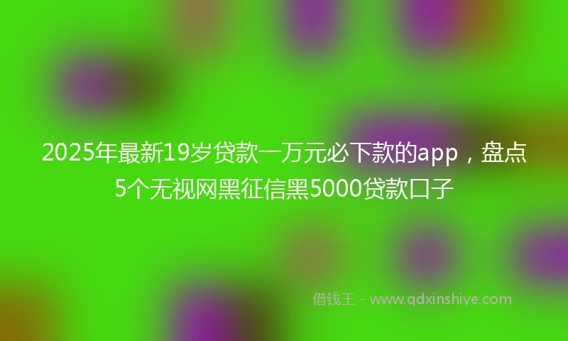 2025年最新19岁贷款一万元必下款的app，盘点5个无视网黑征信黑5000贷款口子