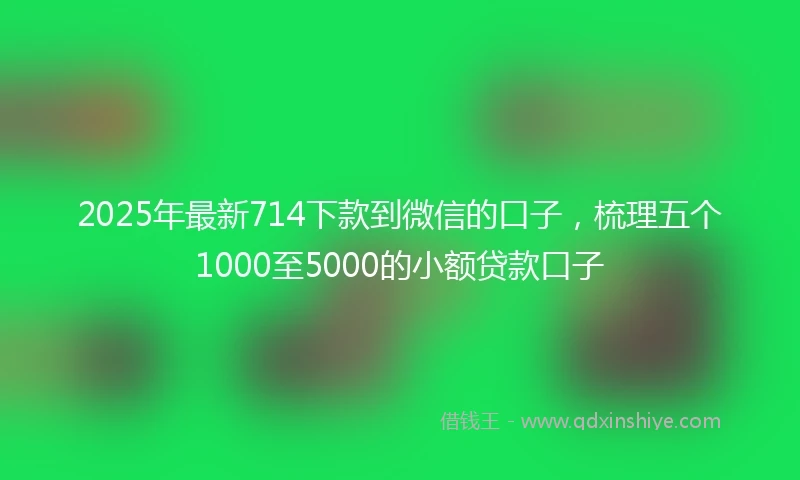 2025年最新714下款到微信的口子，梳理五个1000至5000的小额贷款口子
