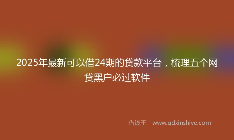 2025年最新可以借24期的贷款平台，梳理五个网贷黑户必过软件