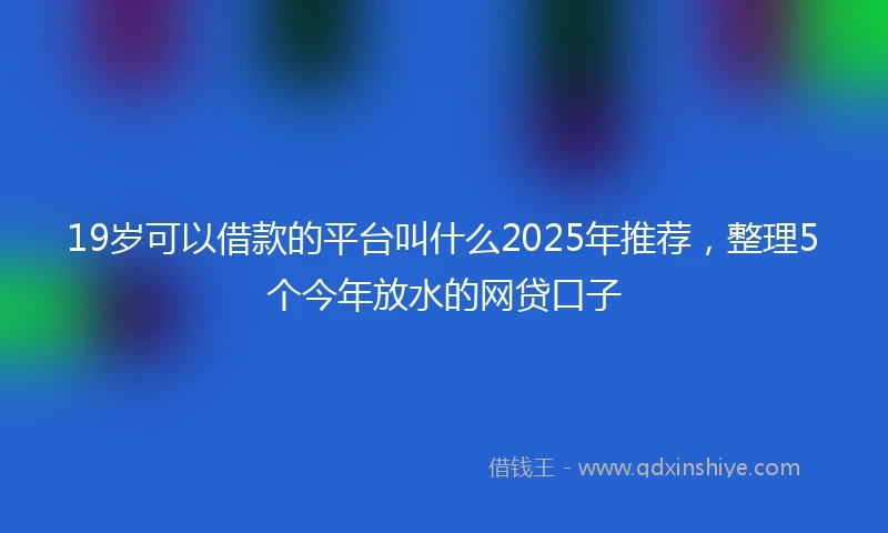 19岁可以借款的平台叫什么2025年推荐，整理5个今年放水的网贷口子