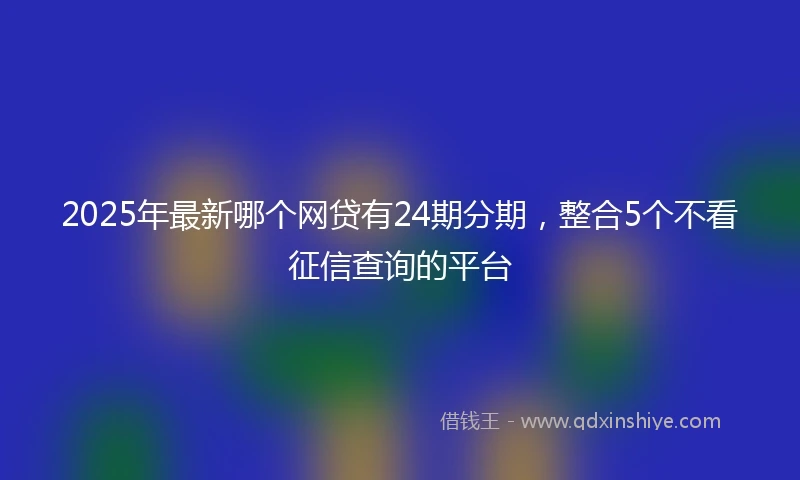 2025年最新哪个网贷有24期分期，整合5个不看征信查询的平台