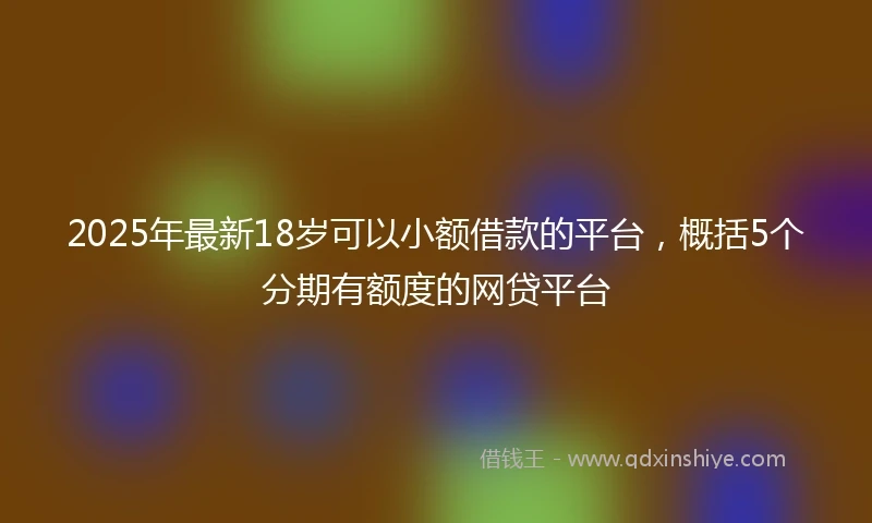 2025年最新18岁可以小额借款的平台，概括5个分期有额度的网贷平台