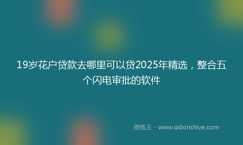 19岁花户贷款去哪里可以贷2025年精选，整合五个闪电审批的软件