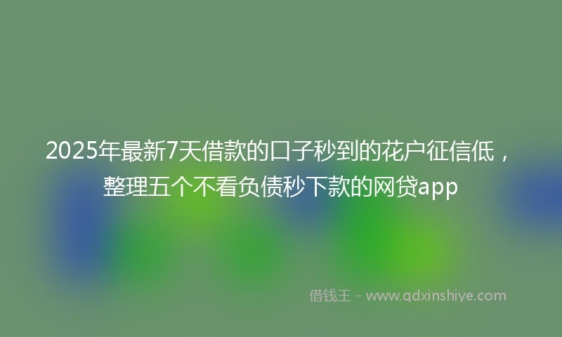 2025年最新7天借款的口子秒到的花户征信低，整理五个不看负债秒下款的网贷app