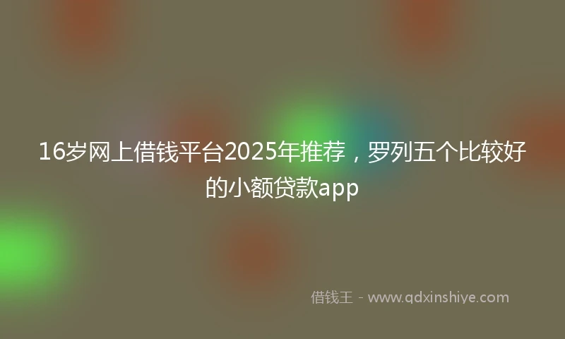 16岁网上借钱平台2025年推荐，罗列五个比较好的小额贷款app