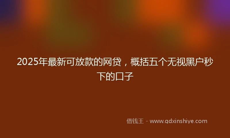 2025年最新可放款的网贷，概括五个无视黑户秒下的口子