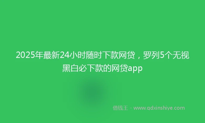 2025年最新24小时随时下款网贷，罗列5个无视黑白必下款的网贷app