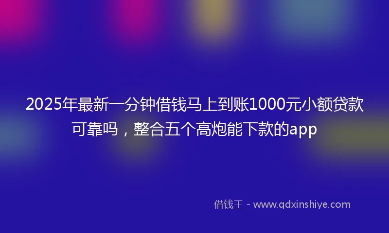 2025年最新一分钟借钱马上到账1000元小额贷款可靠吗，整合五个高炮能下款的app