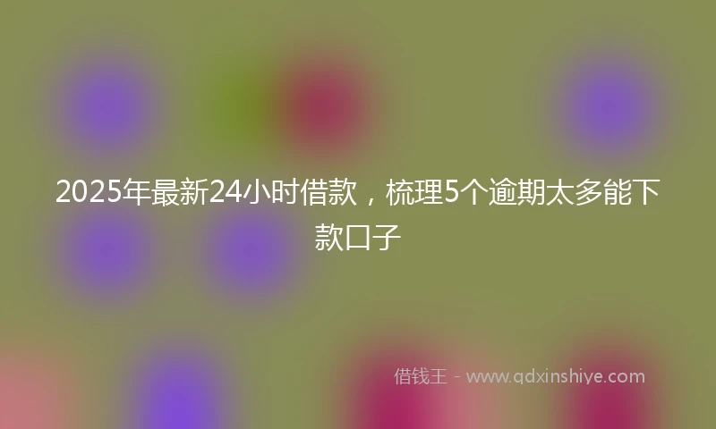 2025年最新24小时借款，梳理5个逾期太多能下款口子