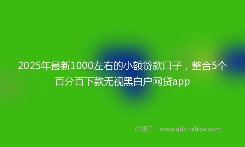 2025年最新1000左右的小额贷款口子，整合5个百分百下款无视黑白户网贷app