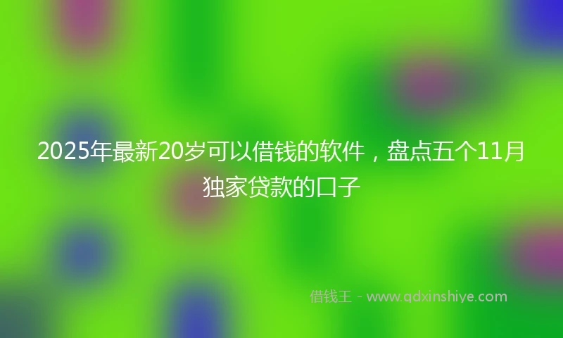2025年最新20岁可以借钱的软件，盘点五个11月独家贷款的口子