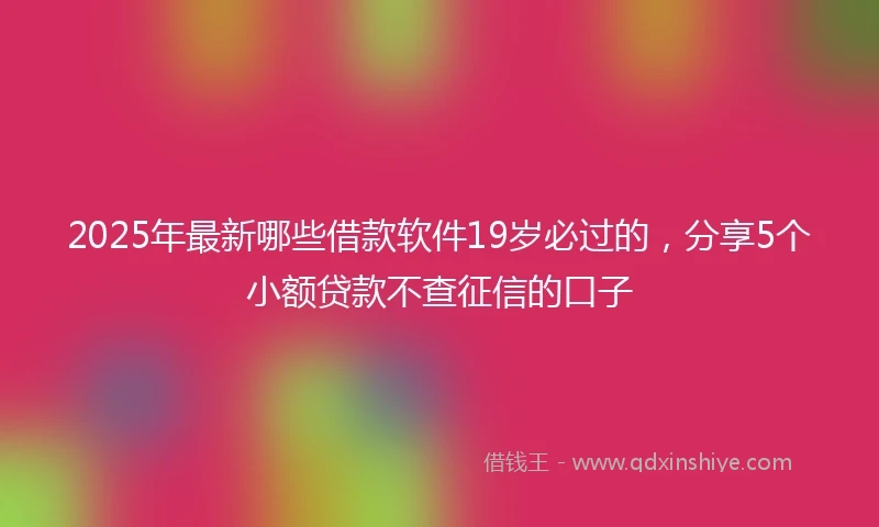 2025年最新哪些借款软件19岁必过的，分享5个小额贷款不查征信的口子