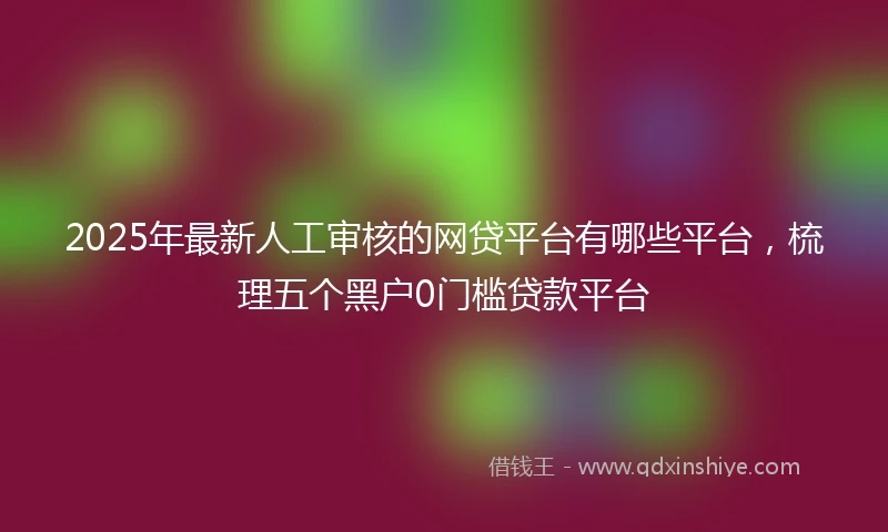 2025年最新人工审核的网贷平台有哪些平台，梳理五个黑户0门槛贷款平台