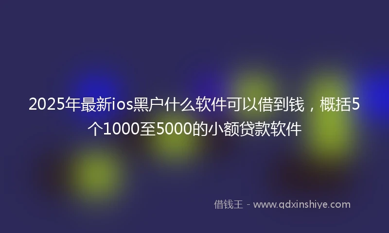2025年最新ios黑户什么软件可以借到钱，概括5个1000至5000的小额贷款软件