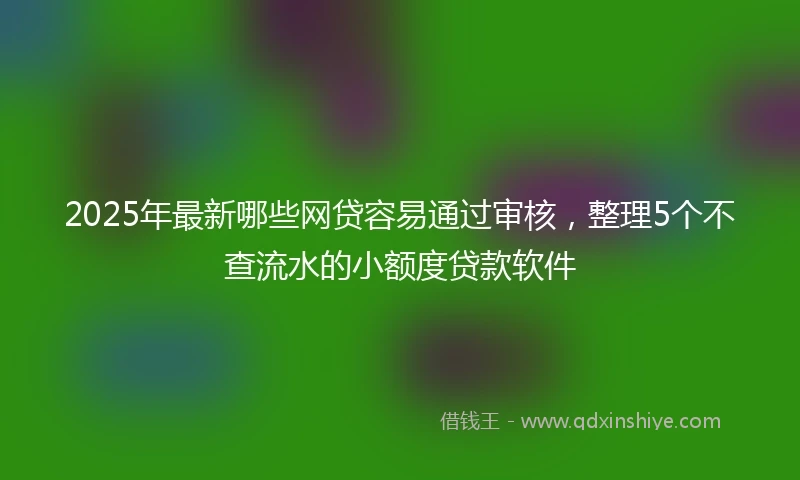 2025年最新哪些网贷容易通过审核，整理5个不查流水的小额度贷款软件