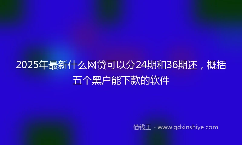 2025年最新什么网贷可以分24期和36期还，概括五个黑户能下款的软件