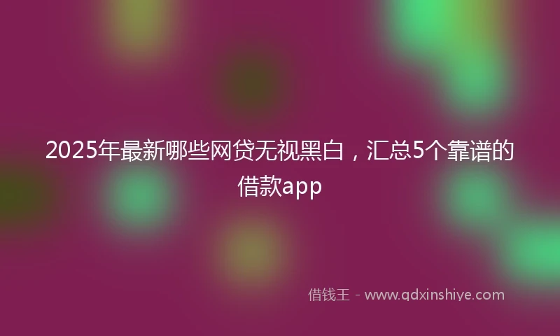 2025年最新哪些网贷无视黑白，汇总5个靠谱的借款app