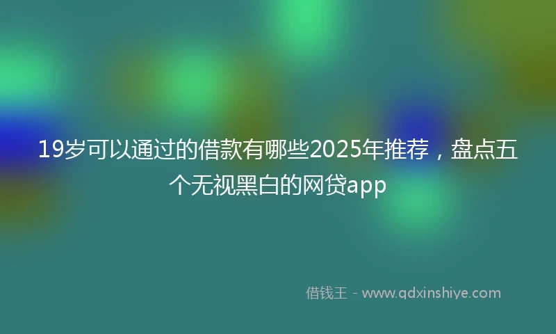 19岁可以通过的借款有哪些2025年推荐，盘点五个无视黑白的网贷app